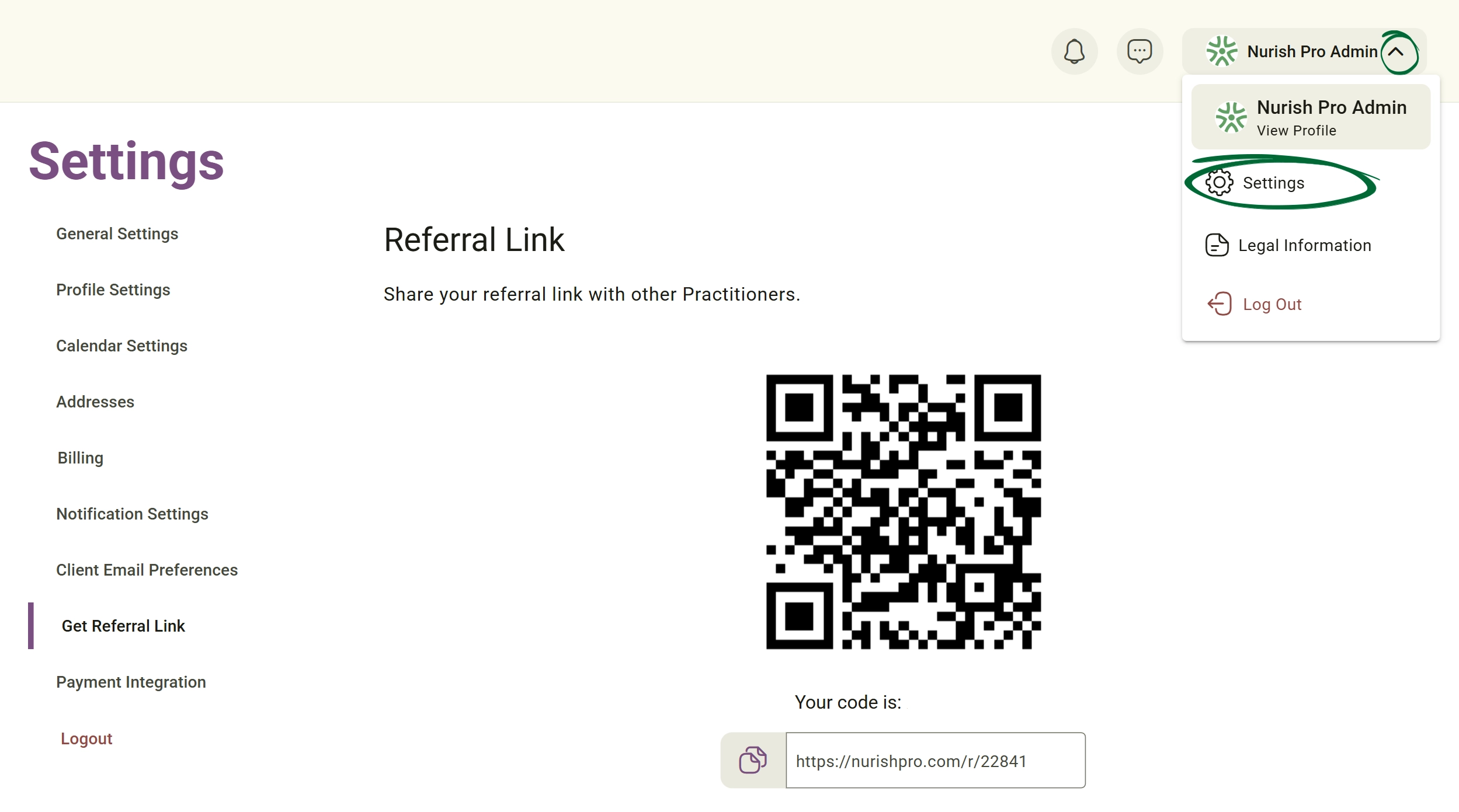 Open Referral Link Screenshot